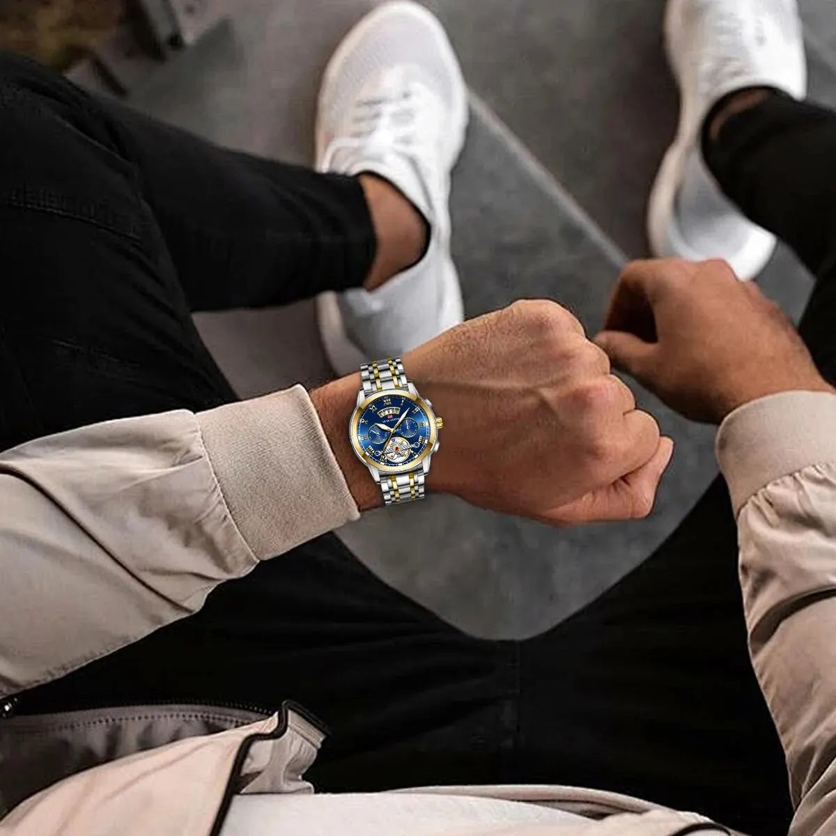 RIVORA™ Luminaire Steel – Luxury Luminous Quartz Watch (Waterproof 3ATM, Stainless Steel Elite Edition)