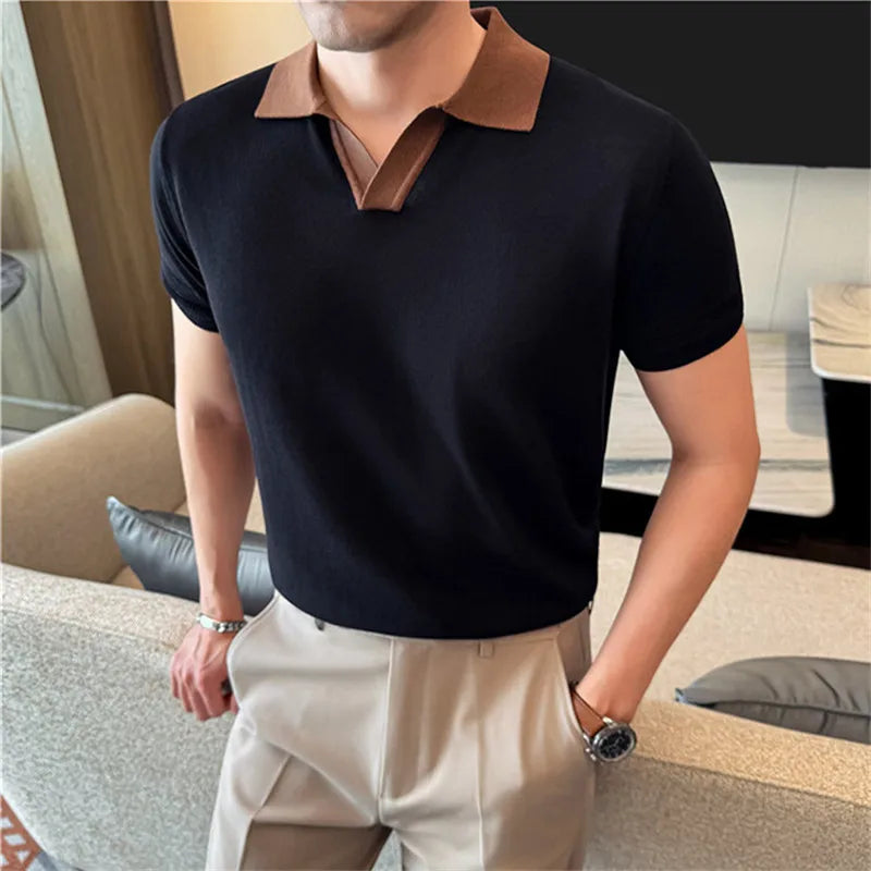 RIVORA™ Summer Knit Relaxed Fit Shirt — Minimal Solid Stretch Casual Wear