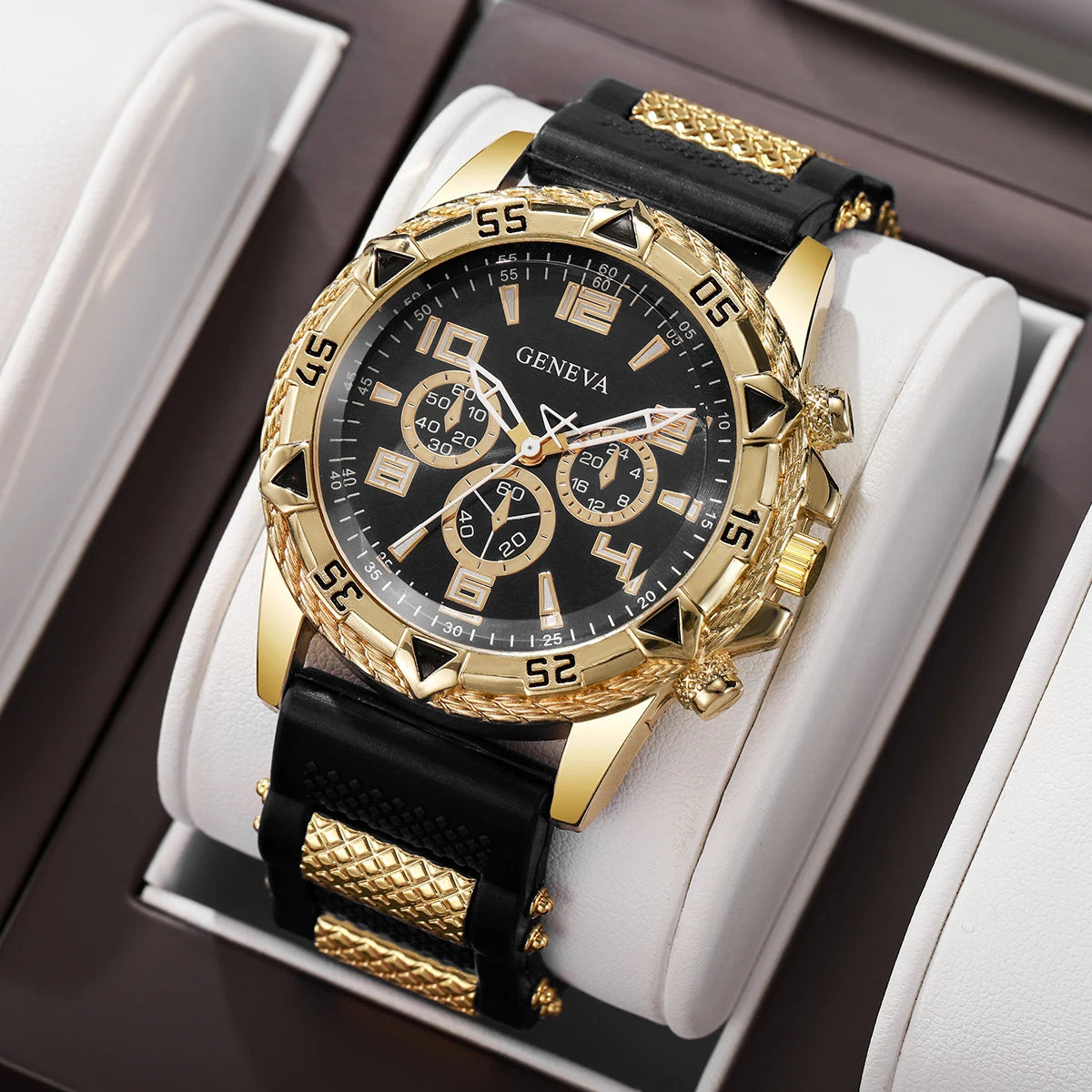 Luxury Arabic Dial Men Business Quartz Watch Fashion Silicone Strap Wristwatch For Man Clock Reloj Hombre (Without Box)