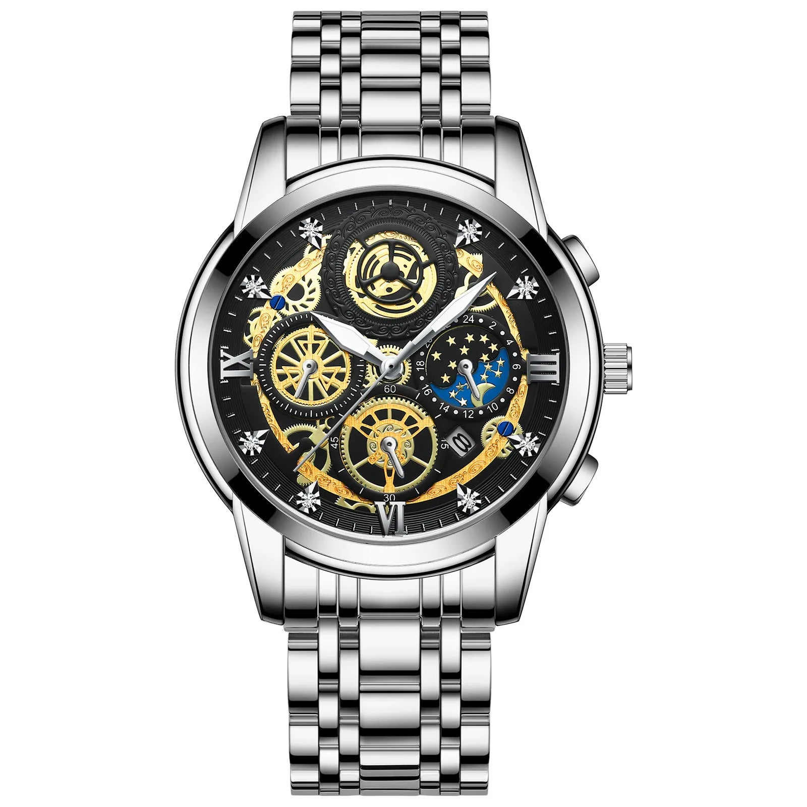 RIVORA| BINBOND Gold Classic Watch- Luxury Minimal Statement Timepiece