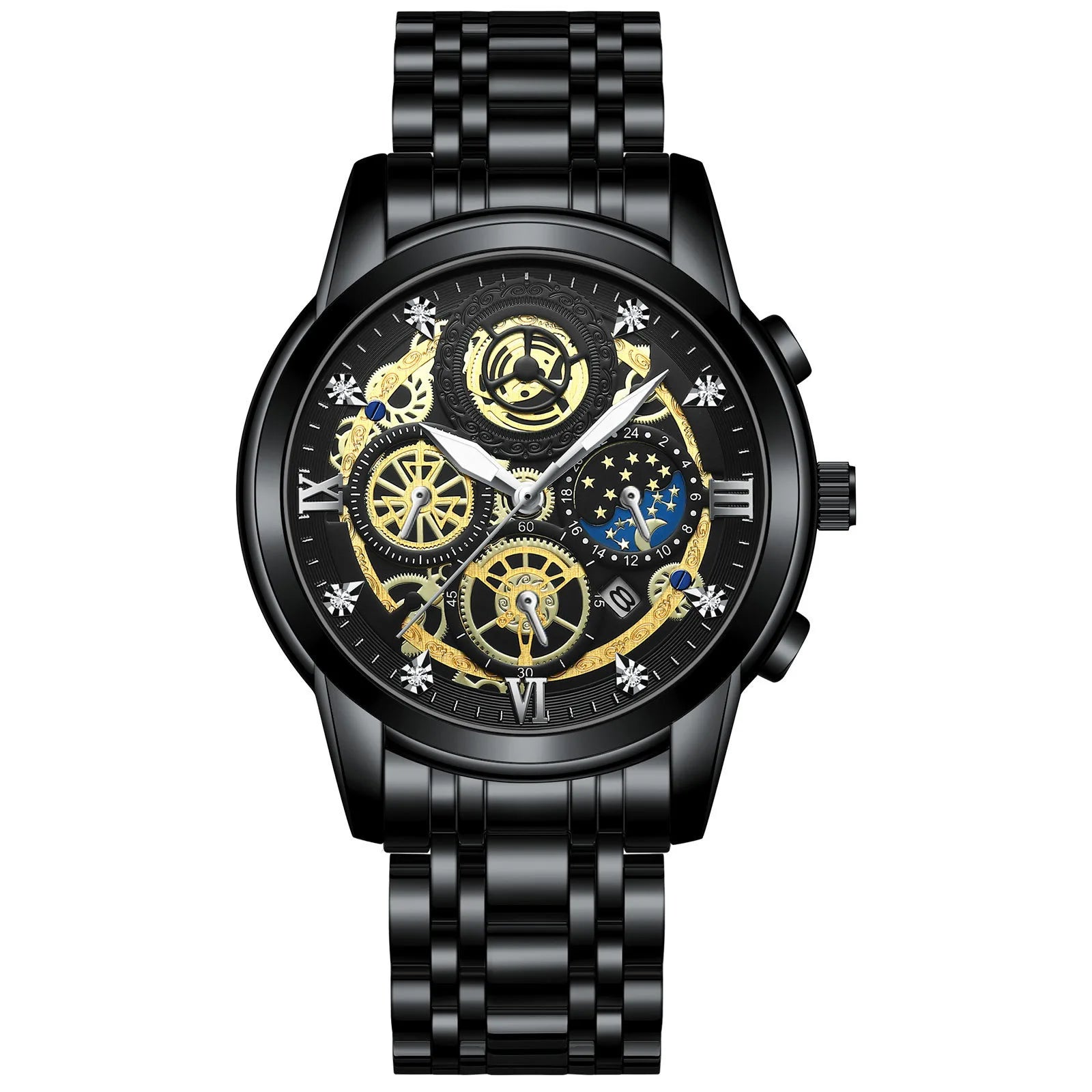 RIVORA| BINBOND Gold Classic Watch- Luxury Minimal Statement Timepiece