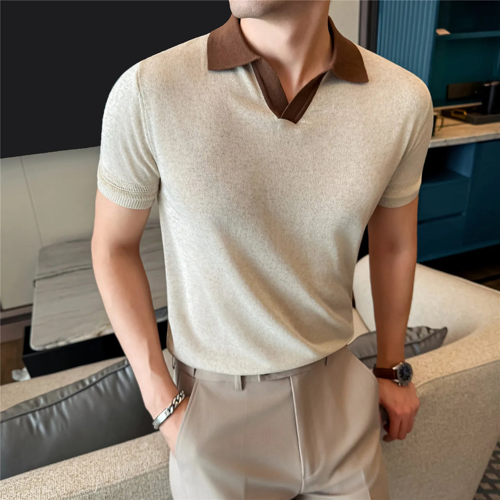 RIVORA™ Summer Knit Relaxed Fit Shirt — Minimal Solid Stretch Casual Wear
