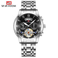RIVORA™ Luminaire Steel – Luxury Luminous Quartz Watch (Waterproof 3ATM, Stainless Steel Elite Edition)
