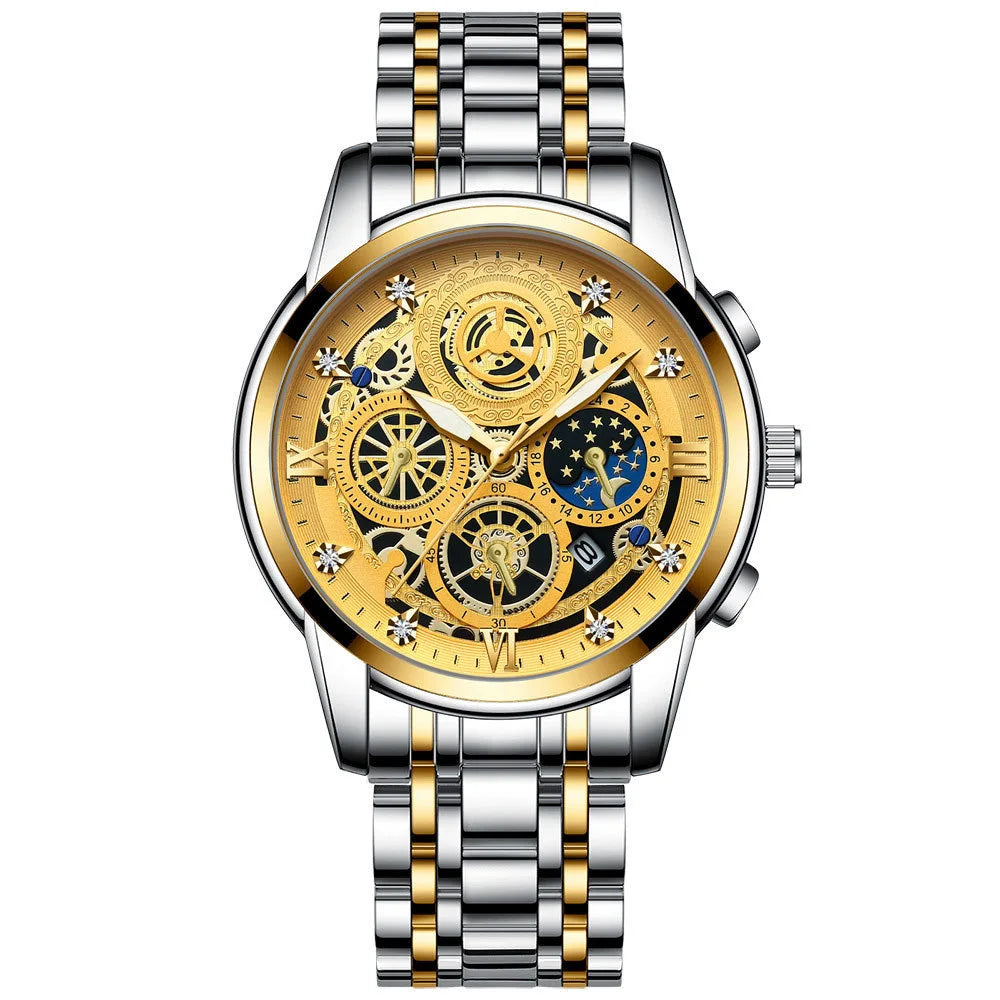 RIVORA| BINBOND Gold Classic Watch- Luxury Minimal Statement Timepiece