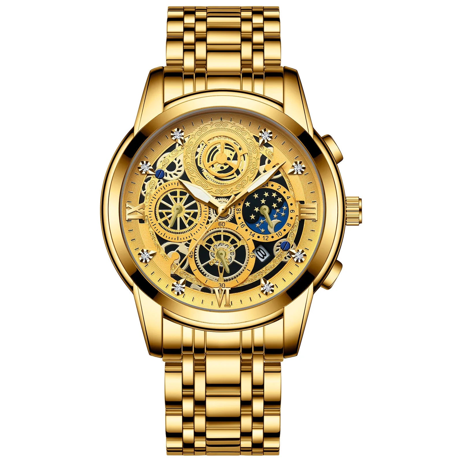 RIVORA| BINBOND Gold Classic Watch- Luxury Minimal Statement Timepiece