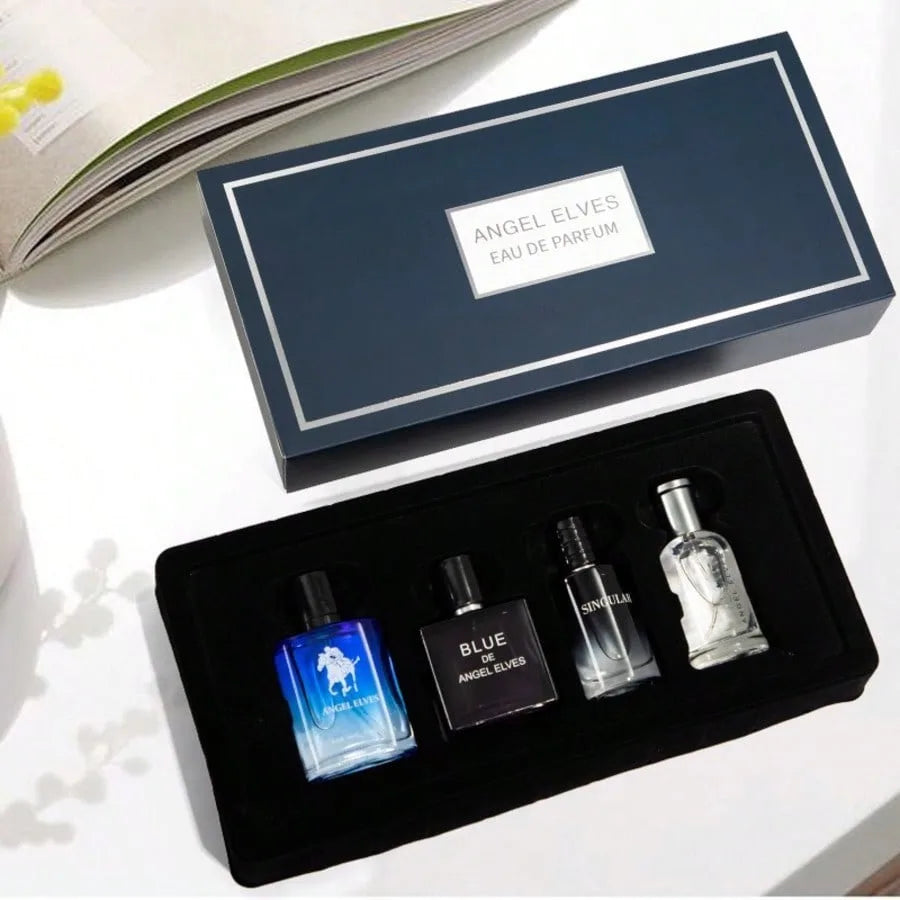 Men's Cologne Set 4 In 1 Set, Fresh Lemon Scent 1.01 Oz Long Lasting Fragrance Set Perfect Birthday Gift For Father, Boyfriend
