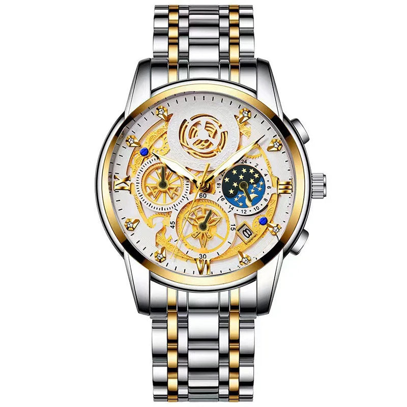 RIVORA| BINBOND Gold Classic Watch- Luxury Minimal Statement Timepiece