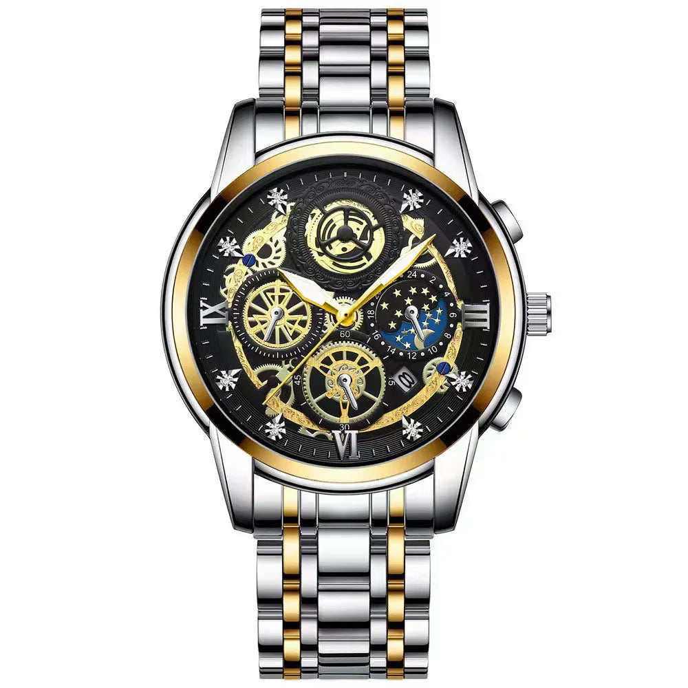 RIVORA| BINBOND Gold Classic Watch- Luxury Minimal Statement Timepiece